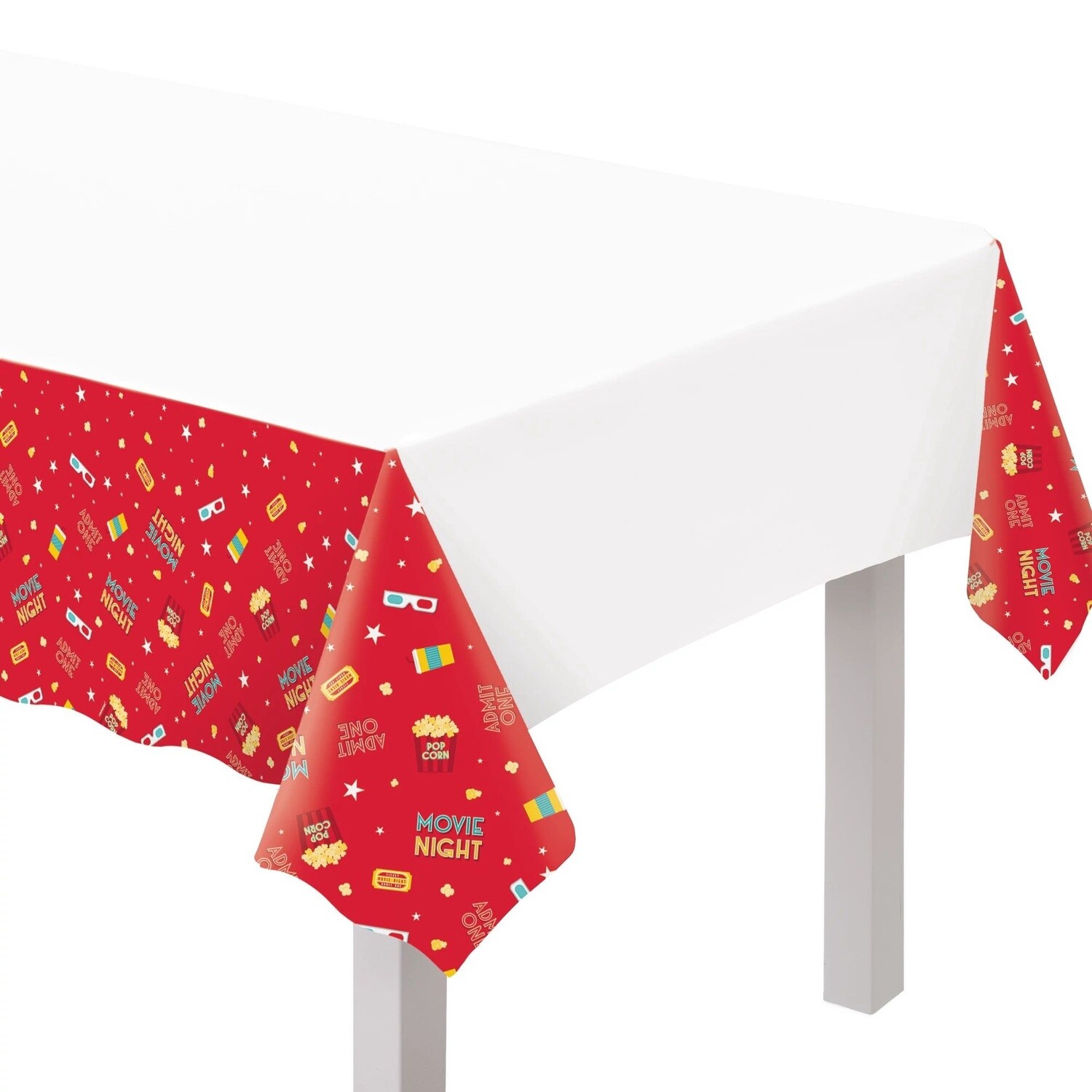 Movie Night Plastic Table Cover, 54in x 102in