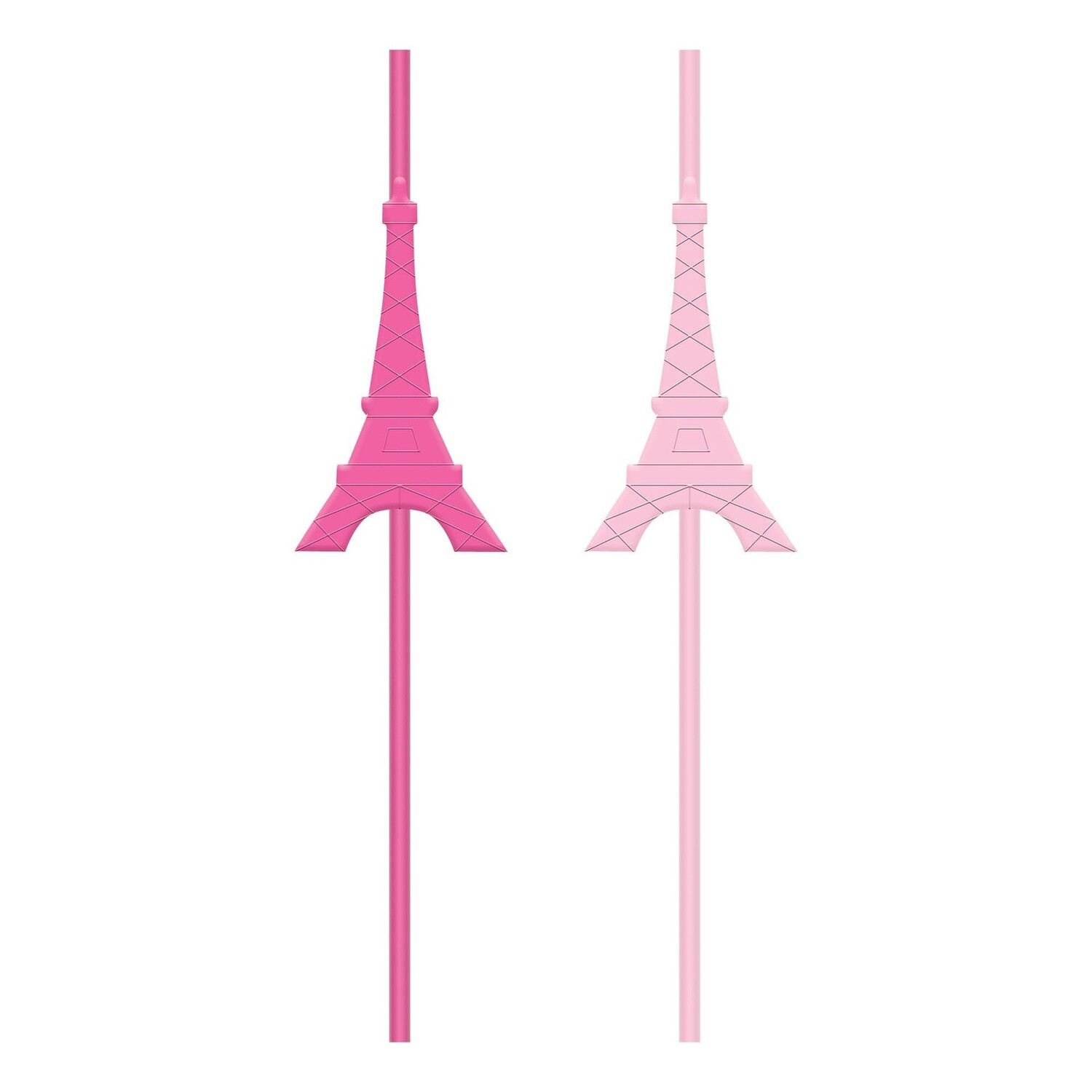 Day In Paris Molded Plastic Straw 10ct