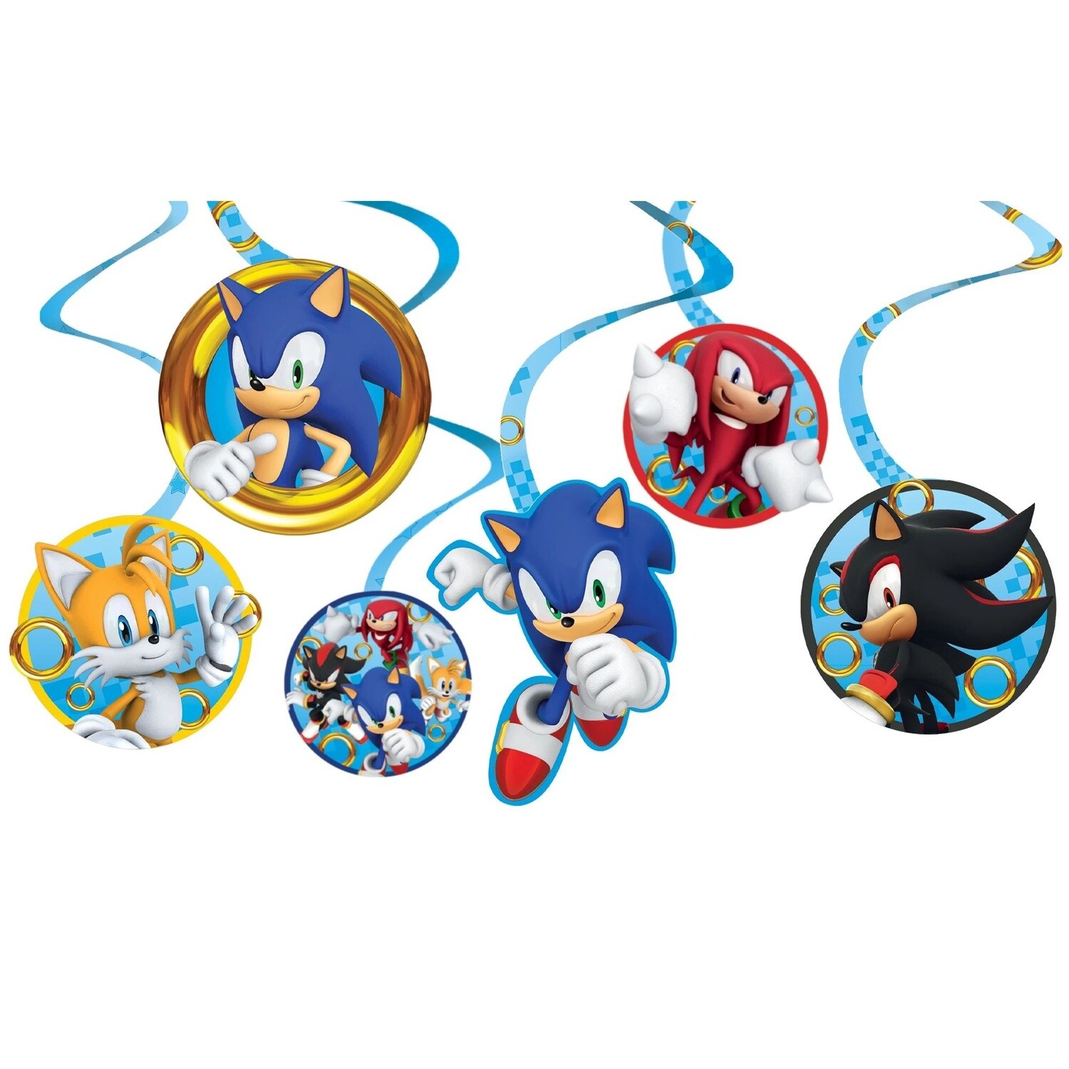 Sonic the Hedgehog Cardstock Swirl Decorations, 12ct