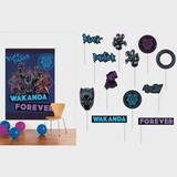 Black Panther Wakanda Forever Scene Scetter with Photo Booth Props