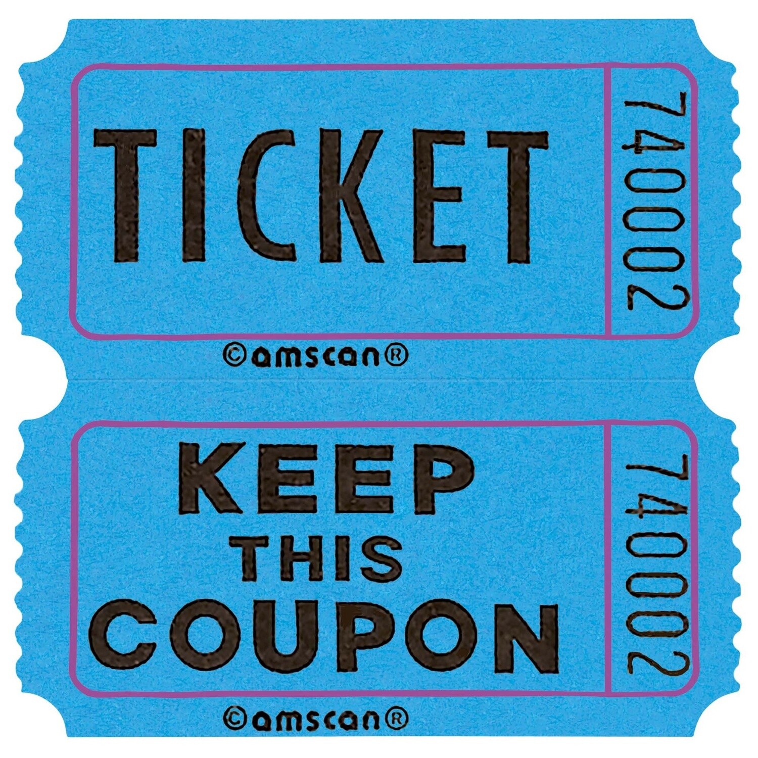 Double Ticket Roll 2000CT, Color: BLUE