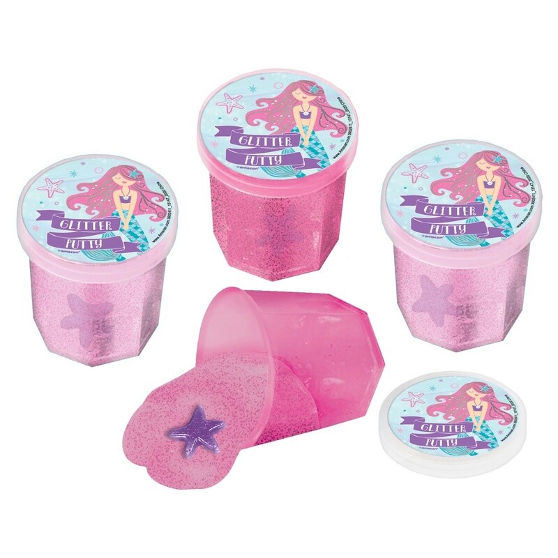 Mermaid Glitter Putty High Count Favor 12CT