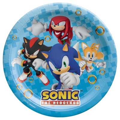 Sonic 9&quot; Round Plates 8ct