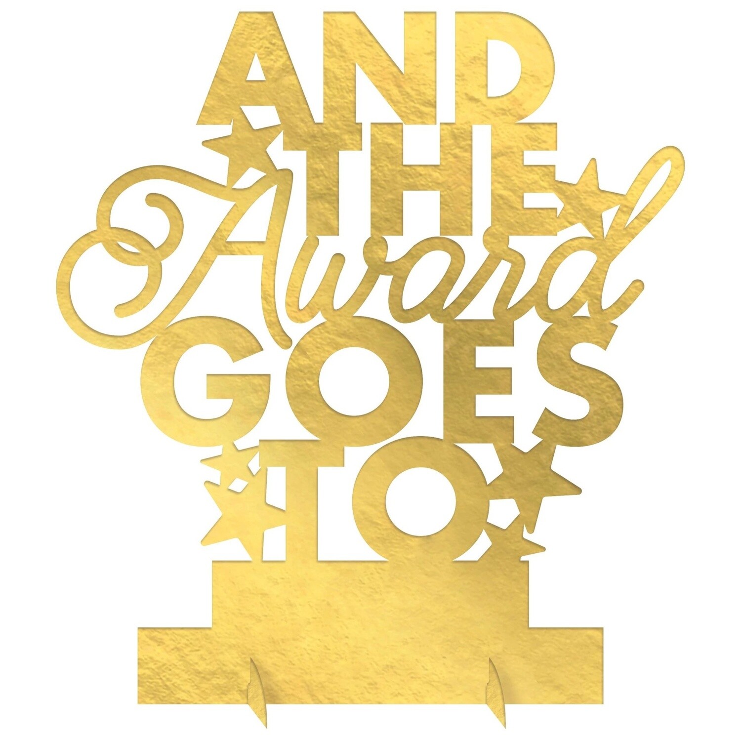 Metallic Gold Award Goes To Cardstock Centerpiece, 8.6in x 9.5in - Awards Night