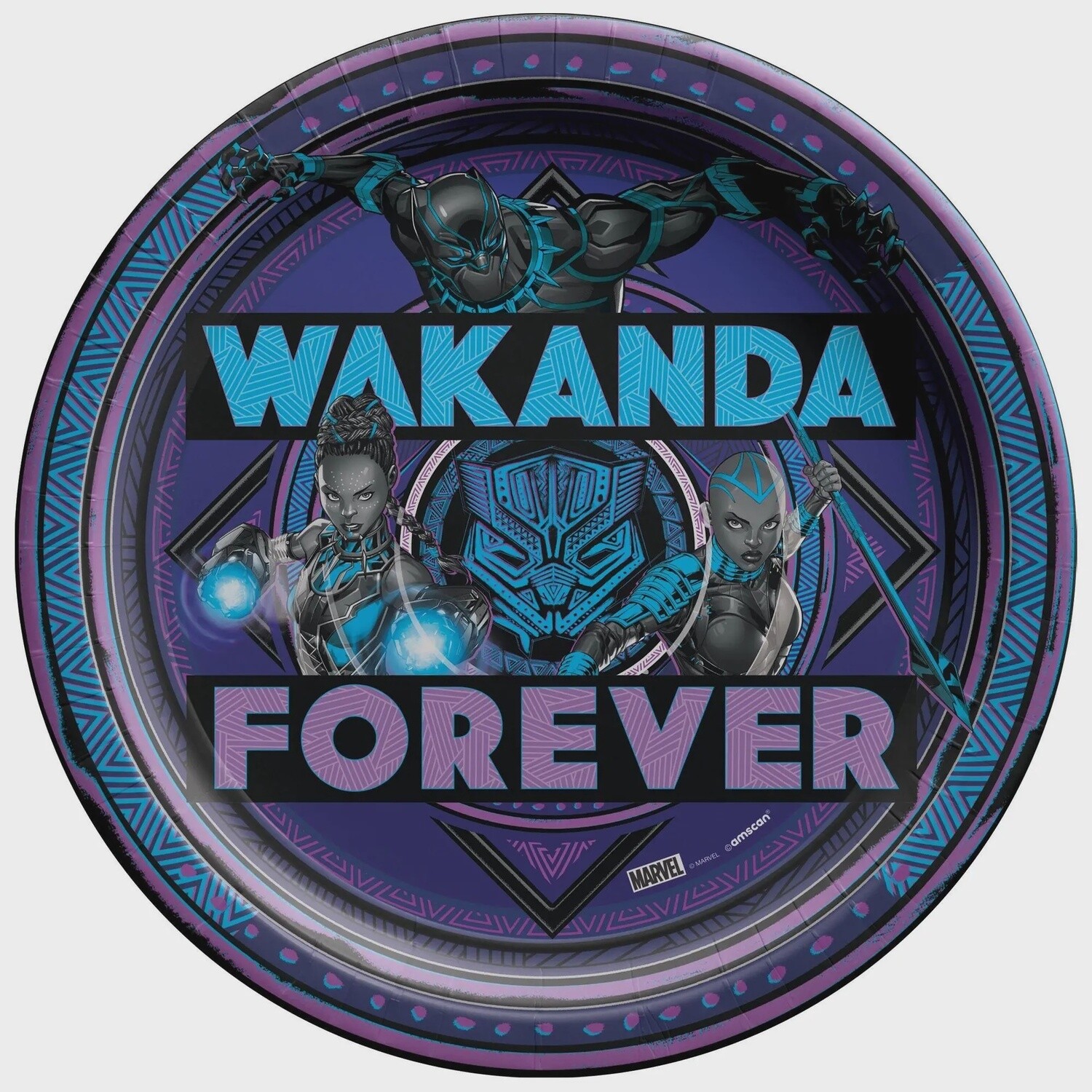 Black Panther Wakanda Forever Paper Lunch Plates, 9in, 8ct