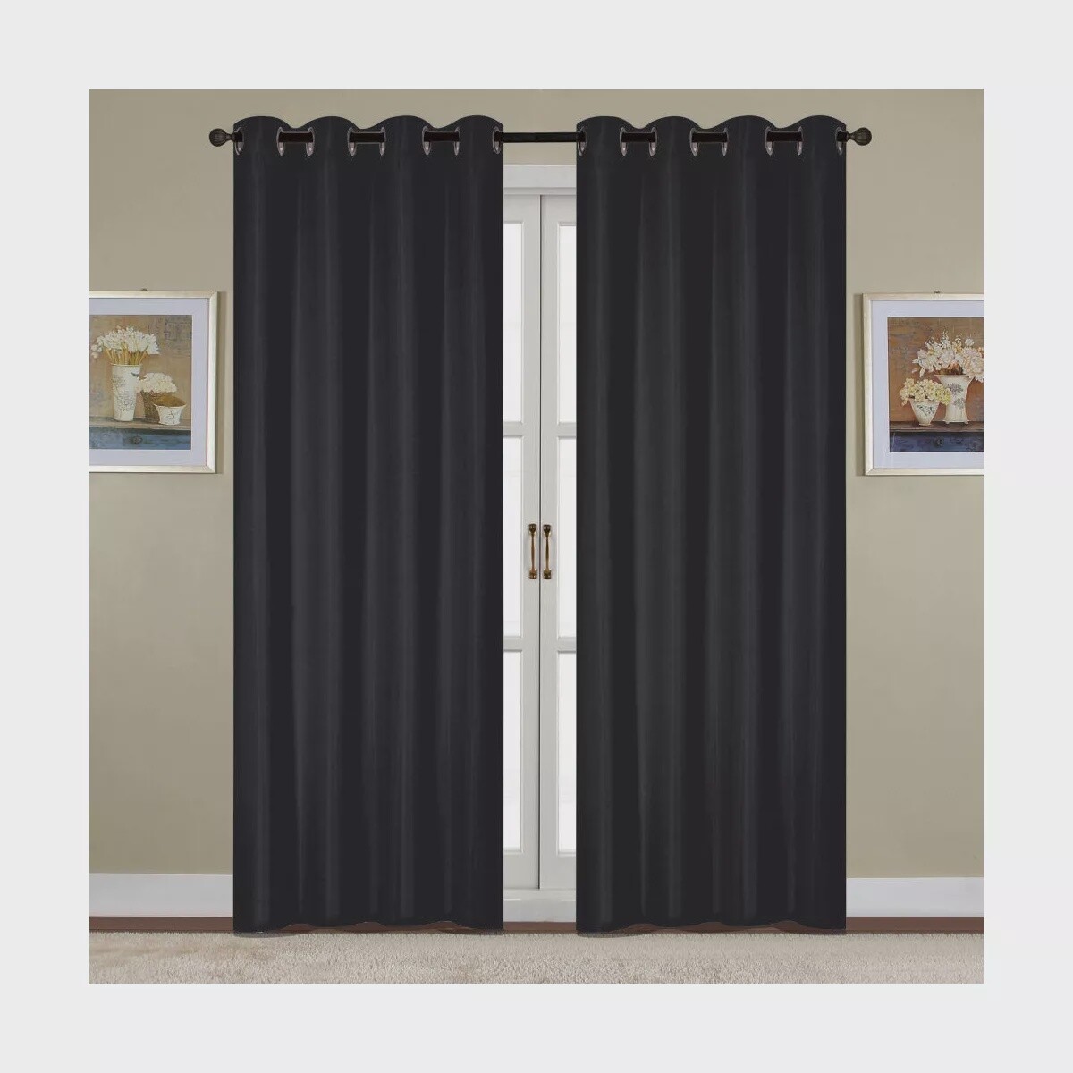KENNEDY GROMMET ONE  PANEL 84&quot;, Color: BLACK