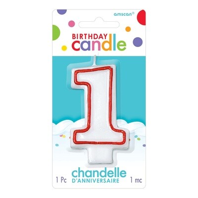 Red/White Flat Molded Number Candles