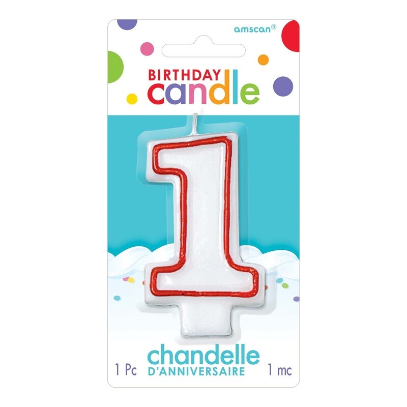 Red/White Flat Molded Number Candles