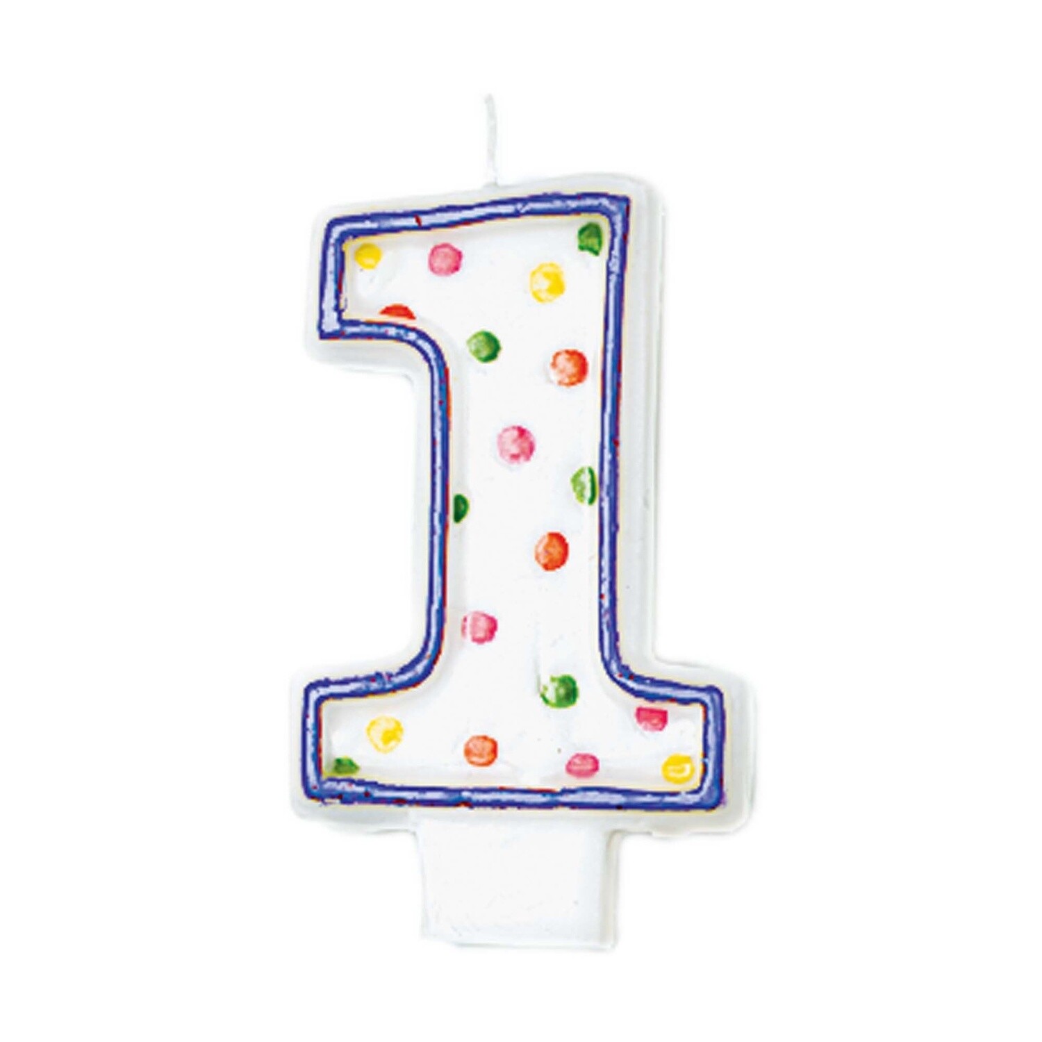 Polka Dots  Flat Molded Candle, NUMBERS: 1