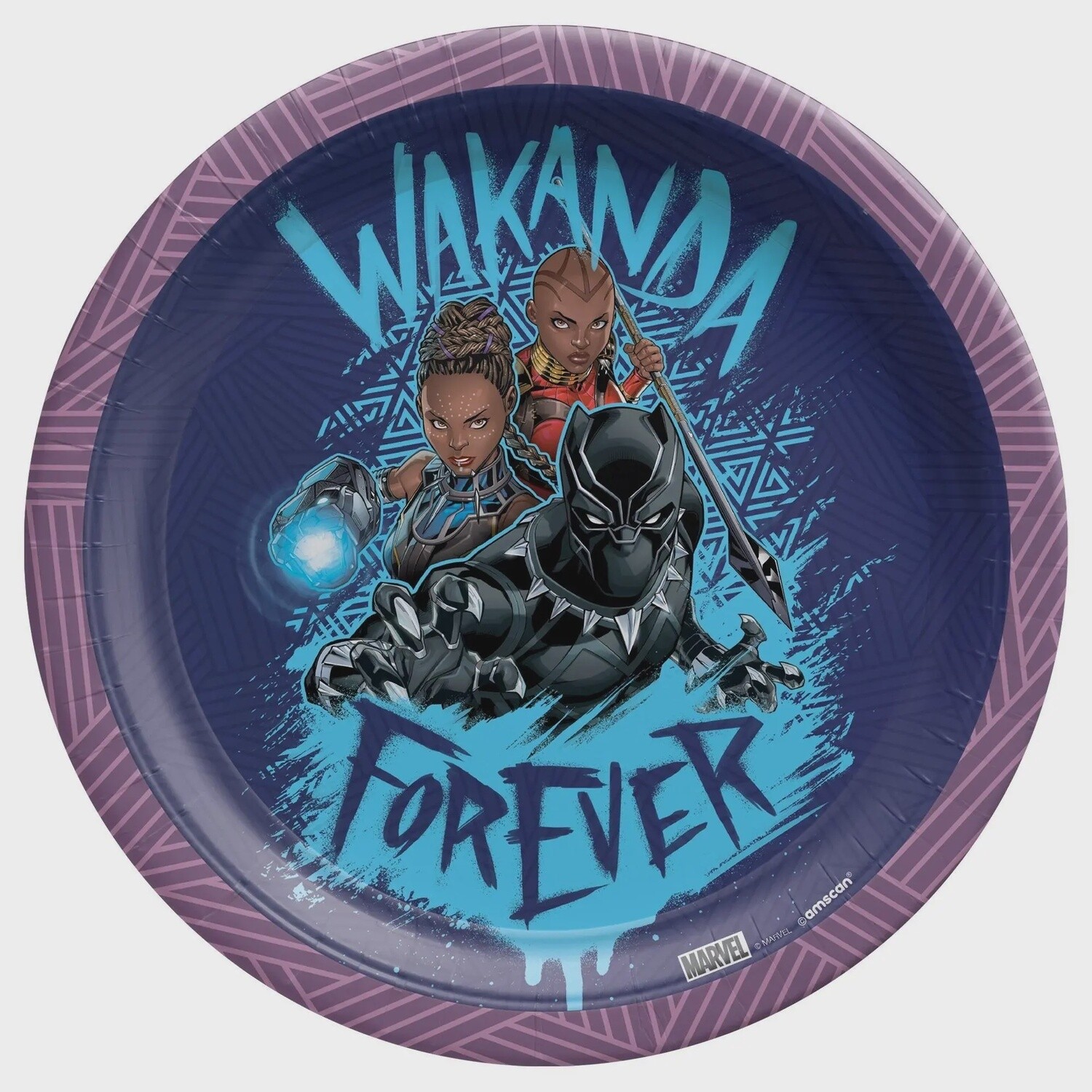 Black Panther Wakanda Forever Paper Dessert Plates, 7in, 8ct