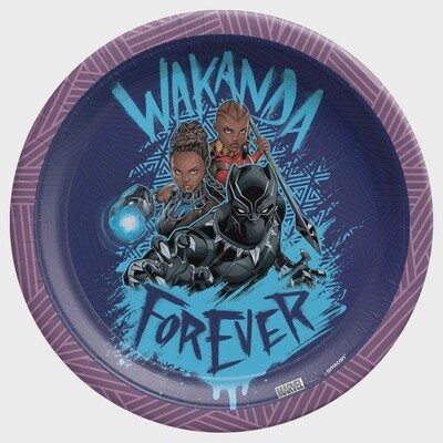 Black Panther Wakanda Forever Paper Dessert Plates, 7in, 8ct