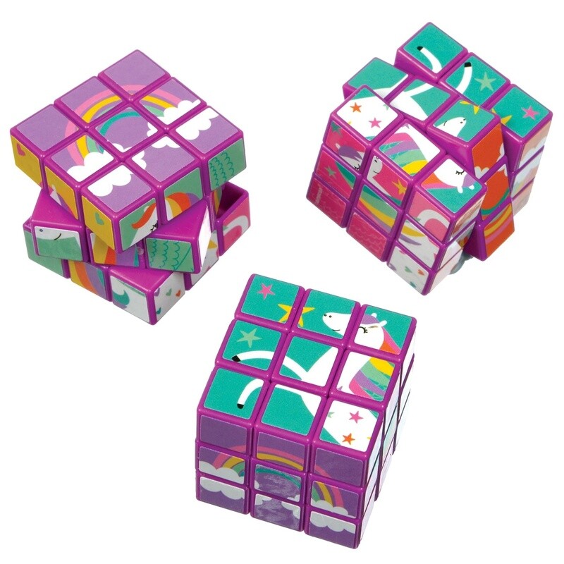 Unicorn Puzzle Cube High Count Favor 12ct