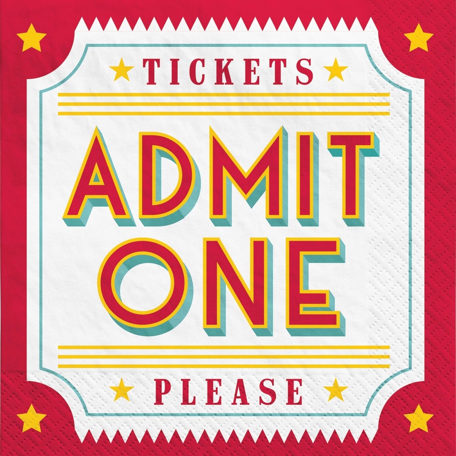 Admit One Paper Lunch Napkins, 6.5in, 40ct - Movie Night