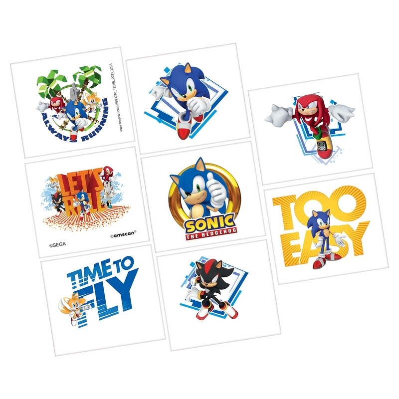 Sonic the Hedgehog Temporary Tattoos, 8ct