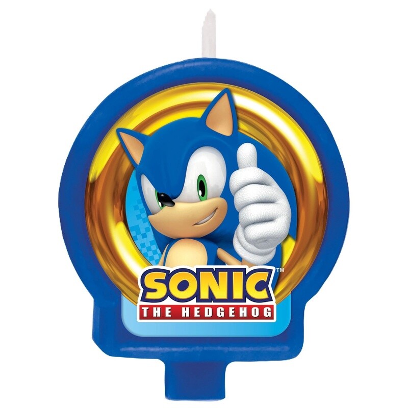 Sonic the Hedgehog Birthday Candle, 2.4in x 2.6in