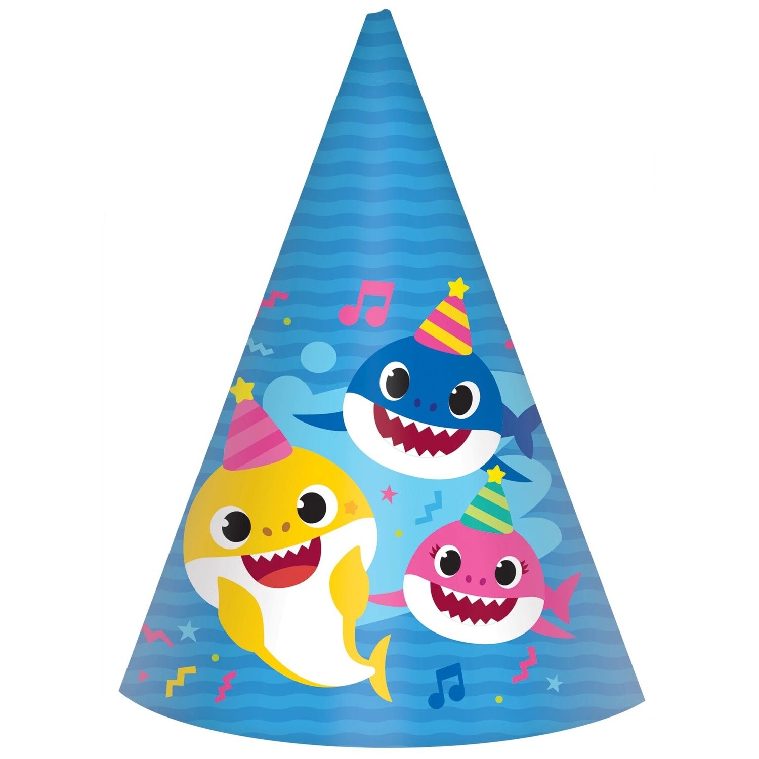 Baby Shark Cone Hats 8CT