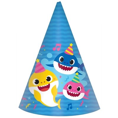Baby Shark Cone Hats 8CT