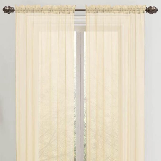 Sheer Curtain  60&quot; x 90&quot;  One Panel per Pack, Color: BEIGE
