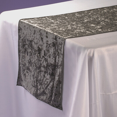 14&quot; x 108&quot; VELVET TABLE RUNNER, 1 PC/PACK, Color: SILVER