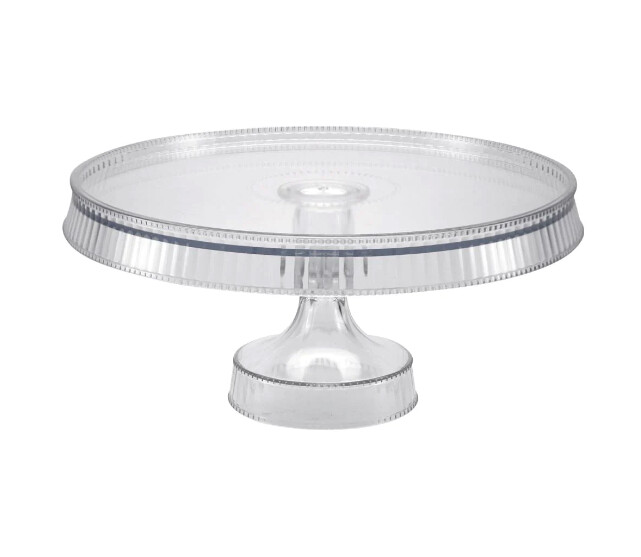 Premium Extra Heavy Weight Plastic 10.5&quot; Round  Cake Stand, Color: CLEAR