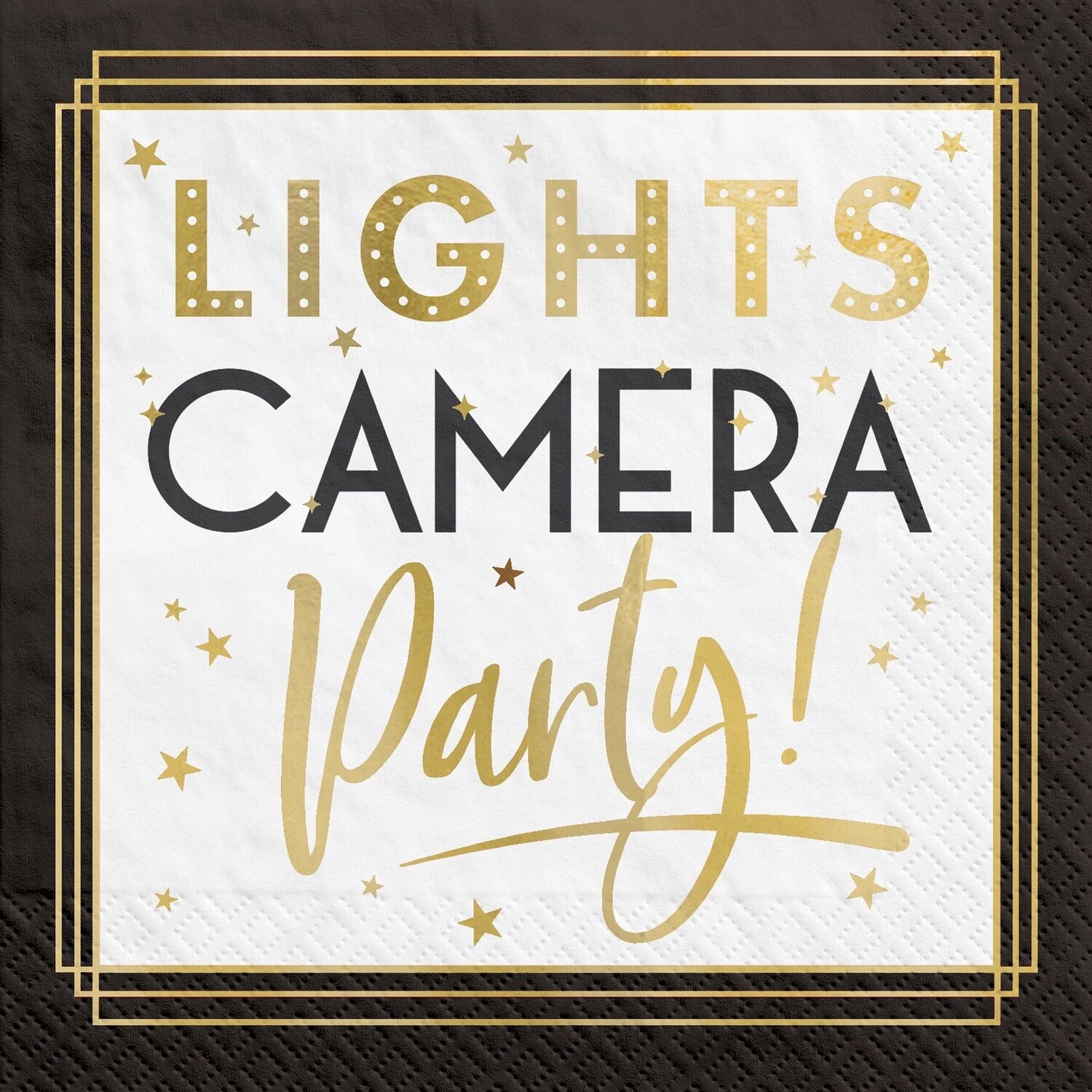 Metallic Lights Camera Party Paper Beverage Napkins, 5in, 40ct - Awards Night