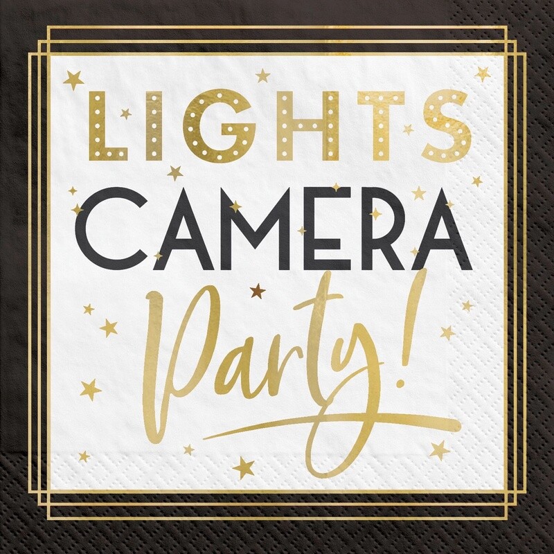 Metallic Lights Camera Party Paper Beverage Napkins, 5in, 40ct - Awards Night