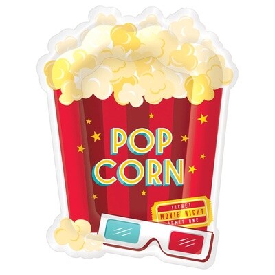 Popcorn Bucket Paper Dinner Plates, 10.5in, 20ct - Movie Night