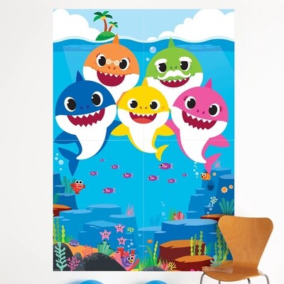 Baby Shark Paper Scene Setter, 4.1ft x 6.6ft