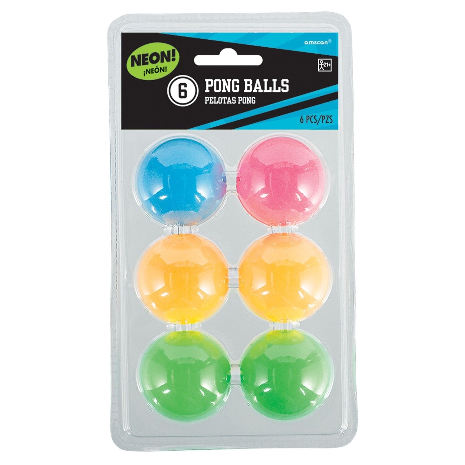 Pong Ball - Neon 6ct