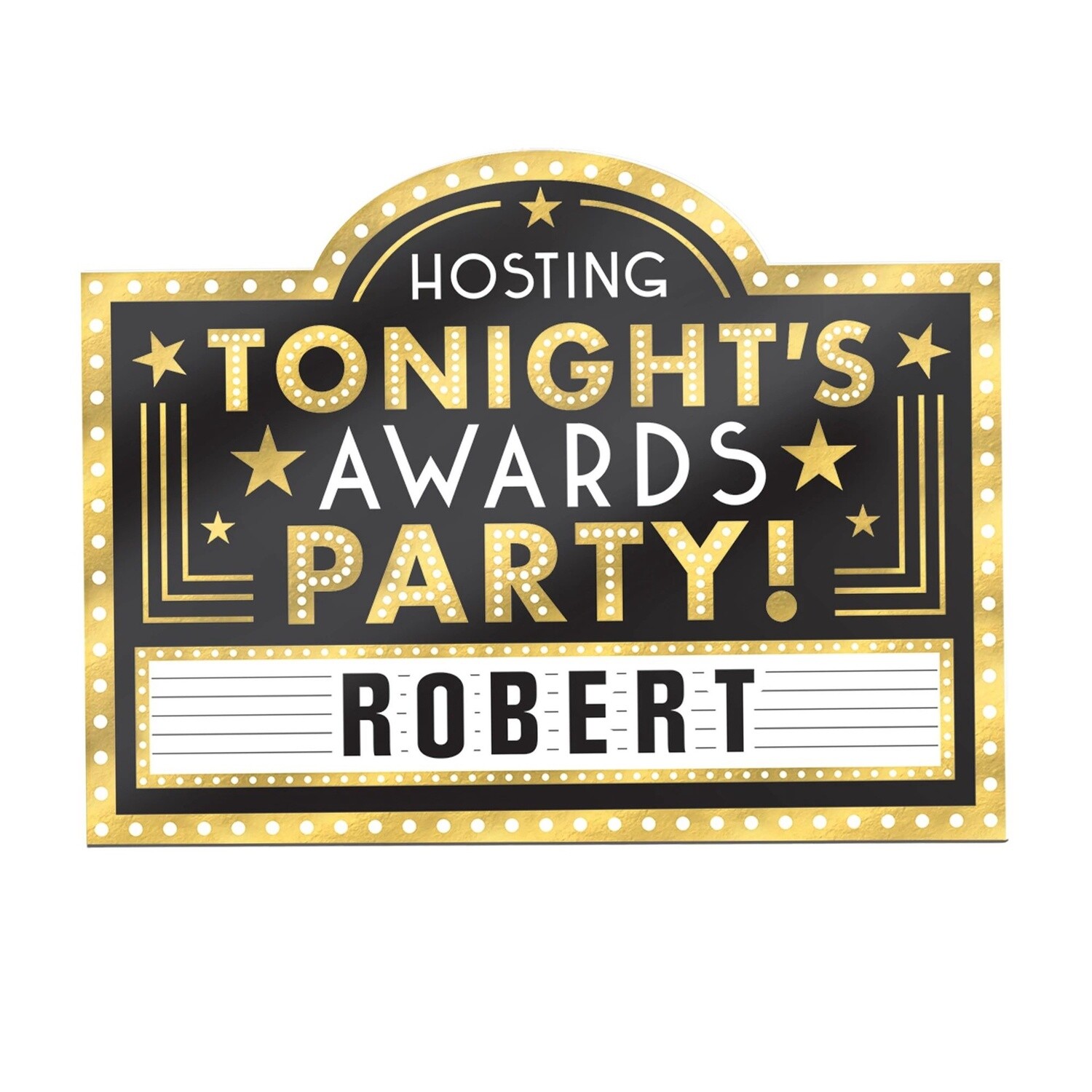 Customizable Awards Night Host Cardboard Marquee Easel Sign, 14in x 10.5in