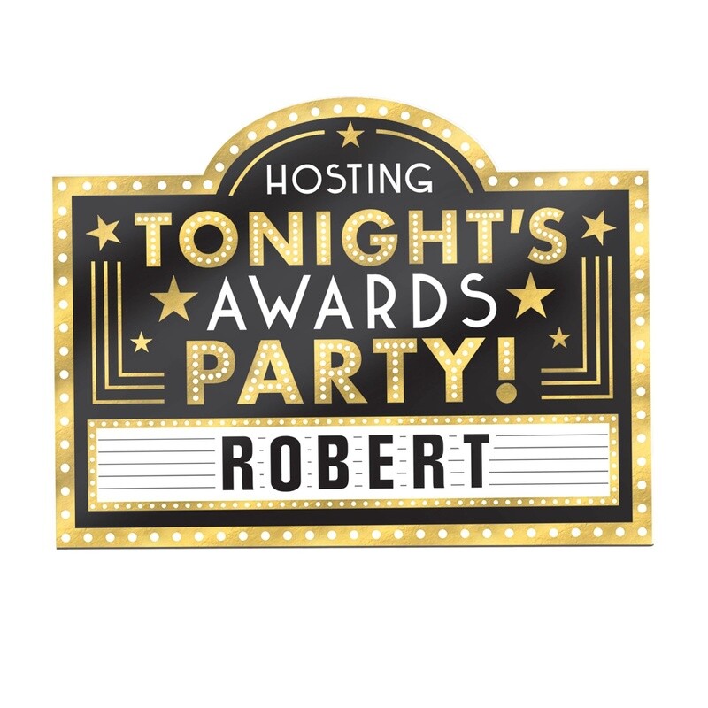 Customizable Awards Night Host Cardboard Marquee Easel Sign, 14in x 10.5in