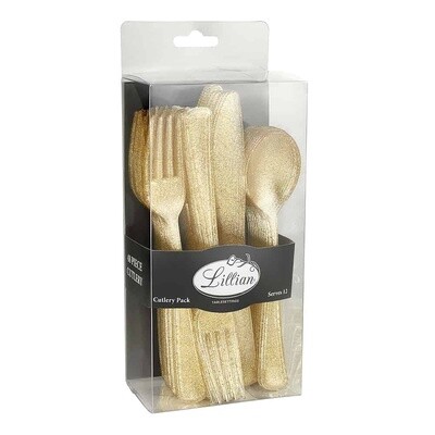 Glitter  Premium Plastic Cutlery Combo 48CT