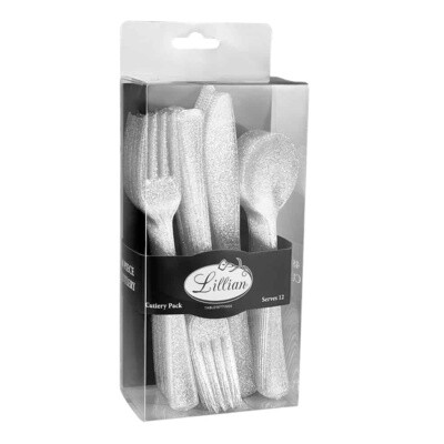 Glitter  Premium Plastic Cutlery Combo 48CT