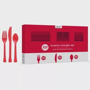Heavy-Duty Plastic Cutlery Set for 50 Guests, 200ct
