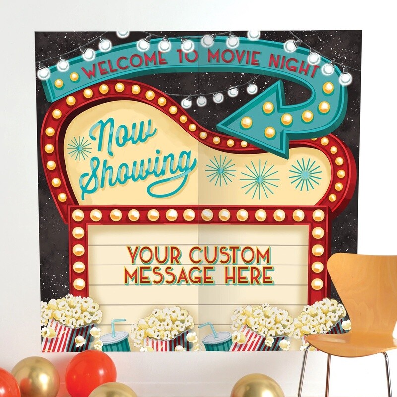 Customizable Movie Night Plastic Scene Setter, 5.4ft x 5.4ft