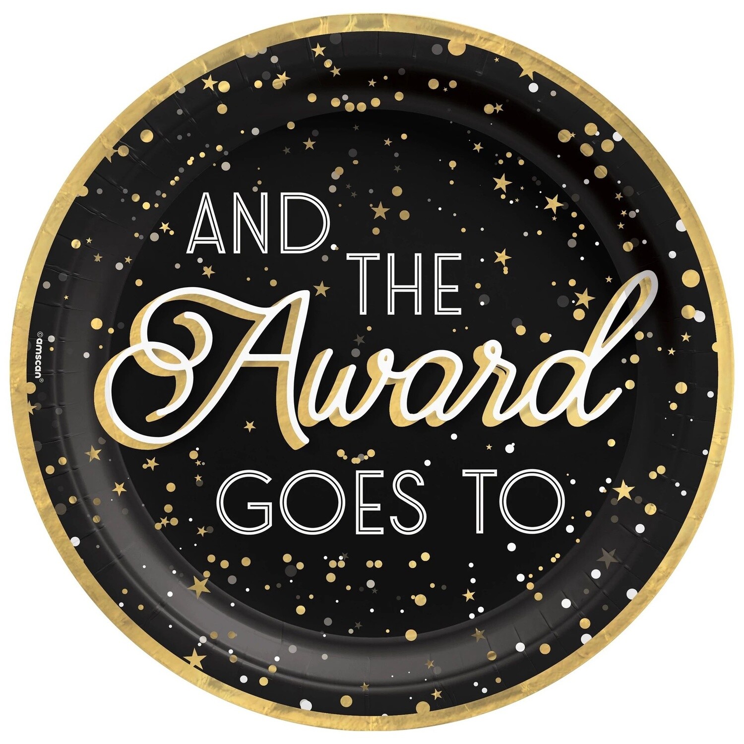 Metallic Awards Night Paper Dinner Plates, 10in, 20ct