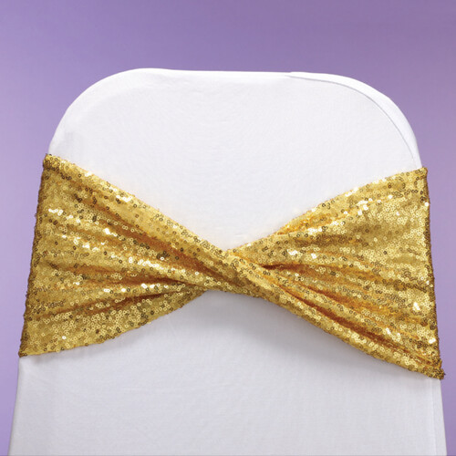 7.5&quot;X12.5&quot; TWISTED SEQUIN SASH, 6 PCS/PACK, Color: GOLD