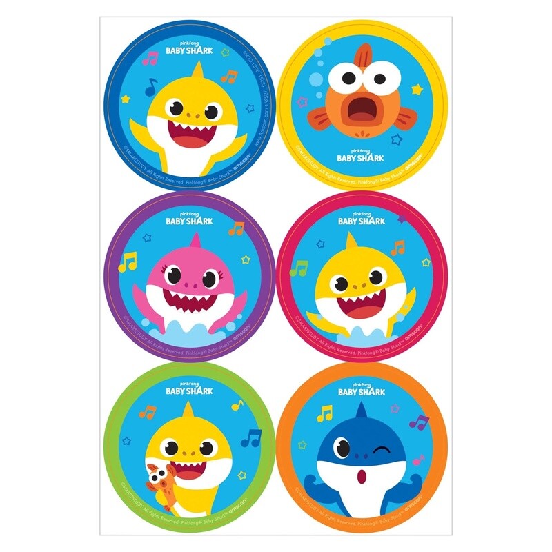 Baby Shark Stickers 4 Sheets