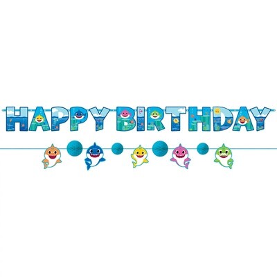Baby Shark Happy Birthday Cardstock Banners, 2ct