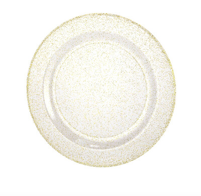 Glitter Premium Plastic  Round  Plates 10CT