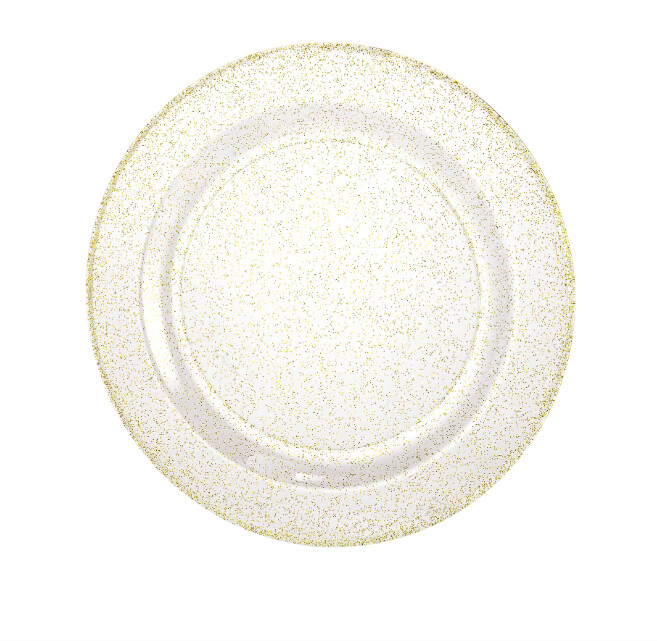 Glitter Premium Plastic  Round  Plates 10CT