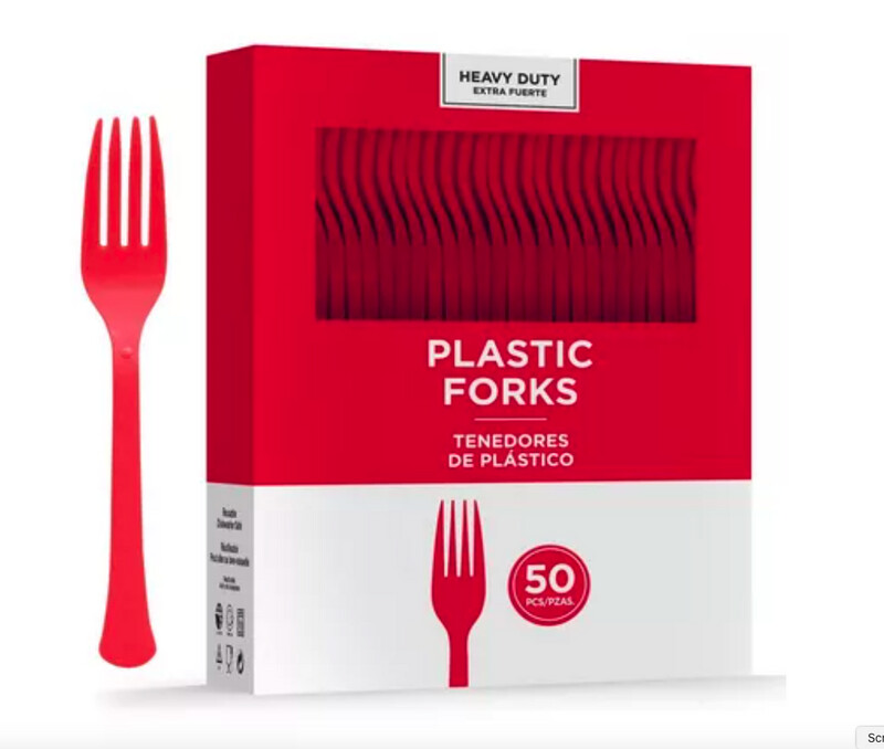 Heavy-Duty Plastic Forks, 50ct