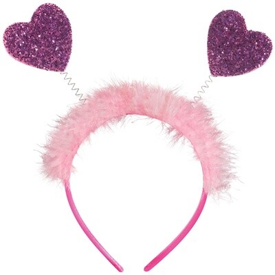 Pink Glitter Heart Valentine's Day Head Bopper