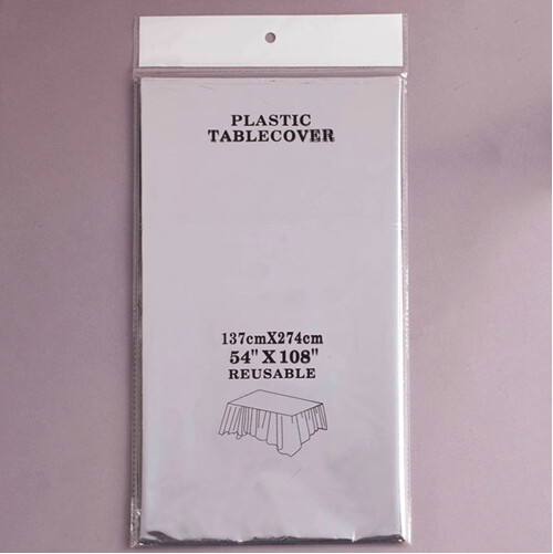 Metallic Foil Tablecover (54&quot; x 108&quot;), Color: SILVER