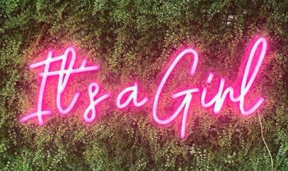 Neon Light Sign, LED Reusable Wall Décor Lights With 5ft Hanging Chain, SIZE &amp; VARIETY: IT&#39;S  A GIRL 23.5&quot; X 12.5&quot;