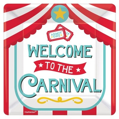 Carnival Square Plates, 7&quot; 8ct