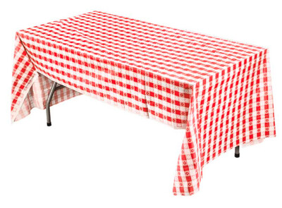 RECTANGULAR PLASTIC TABLECOVER 54" X 108"