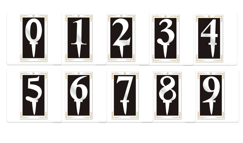 MIRRORED NUMBER ACRYLIC CAKE TOPPER SILVER