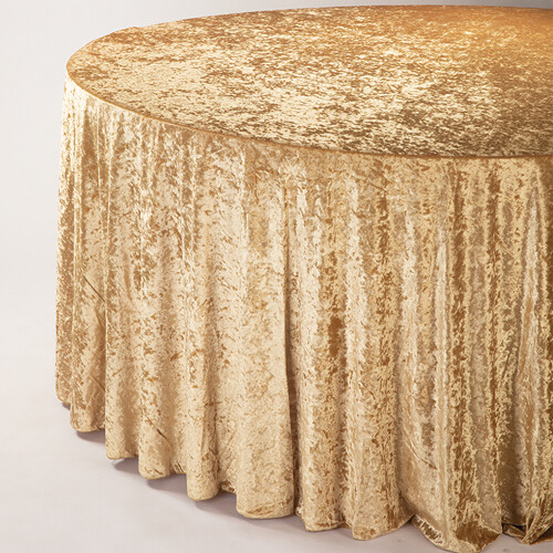 120&quot; ROUND VELVET TABLECLOTH, 1 PC/PACK, Colour: Gold