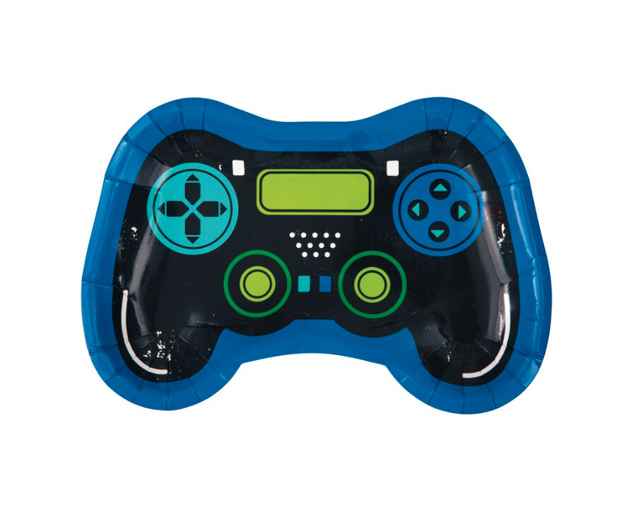 Gamer Birthday Controller Shaped 9.25 Plates  8ct&quot;